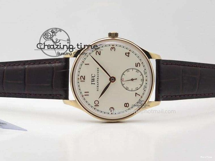 MIROTIME 0422 Compact Portuguese IW545409 RG ZF 1:1 Best Edition White Dial On Brown Leather Strap A 7336